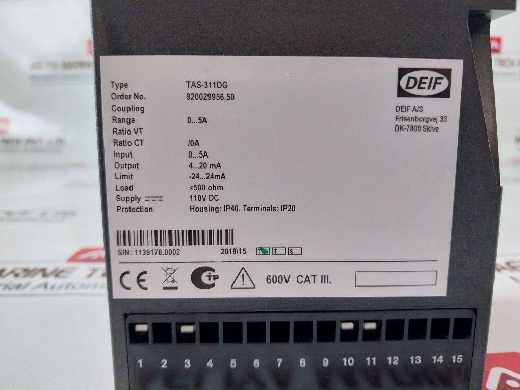 Deif Tas-311Dg Control Panel Signal Transmitter 920029956.50
