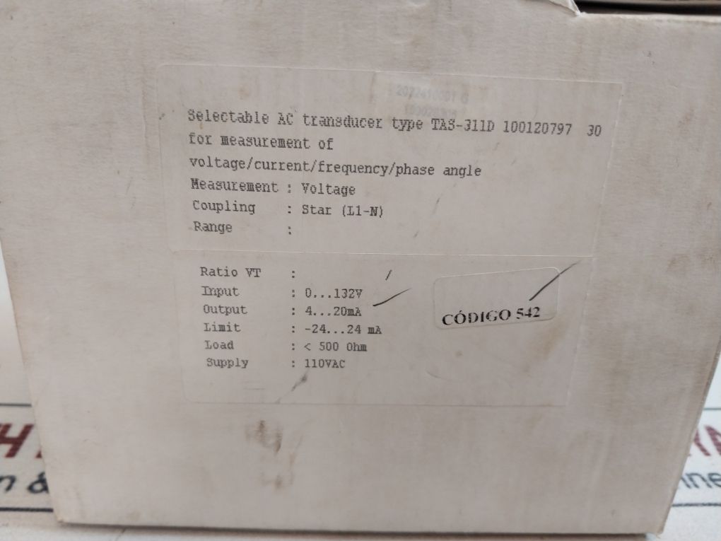 Deif Tas-311Dg Selectable Ac Transducer 132V