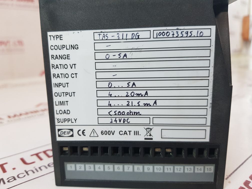 Deif Tas-311Dg Signal Transmitter 100073595.10,Range0-5A