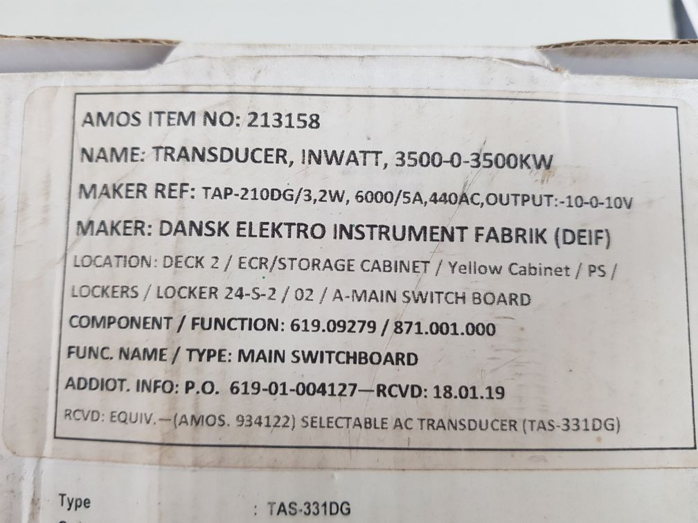 Deif Tas-331Dg Inwatt Transducer
