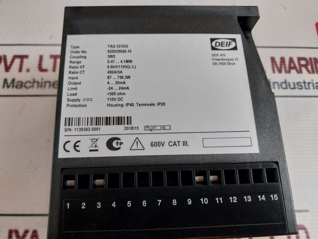 Deif Tas-331Dg Power Transducer 920029956.10 110V Dc