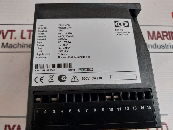 Deif Tas-331Dg Power Transducer 920029956.10 110V Dc