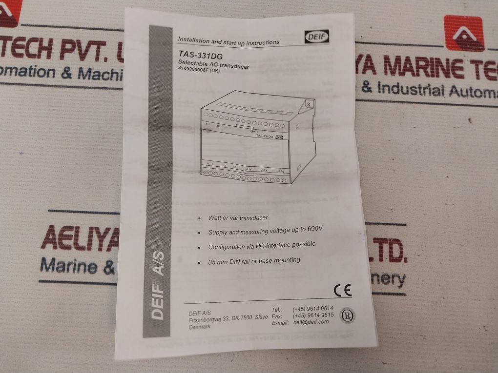 Deif Tas-331Dg Selectable Ac Transducer 4…20Ma