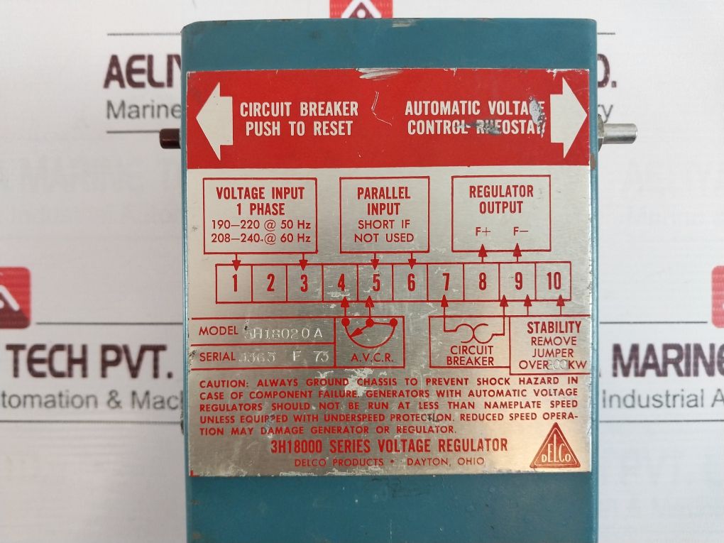 Delco 3H18020A Voltage Regulator