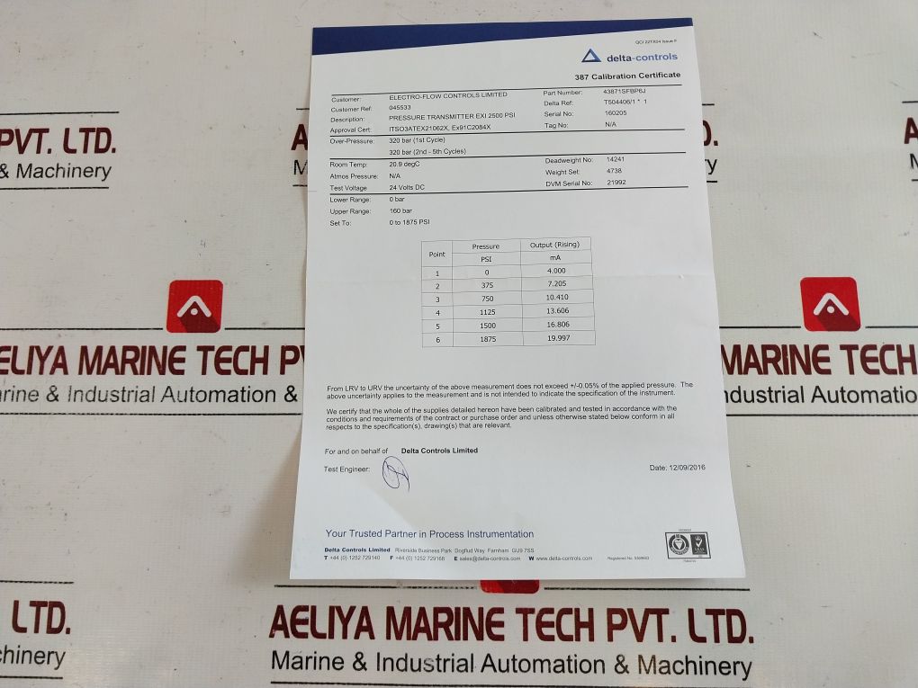 Delta Controls 387 Pressure Transmitter 43871Sfbp6J