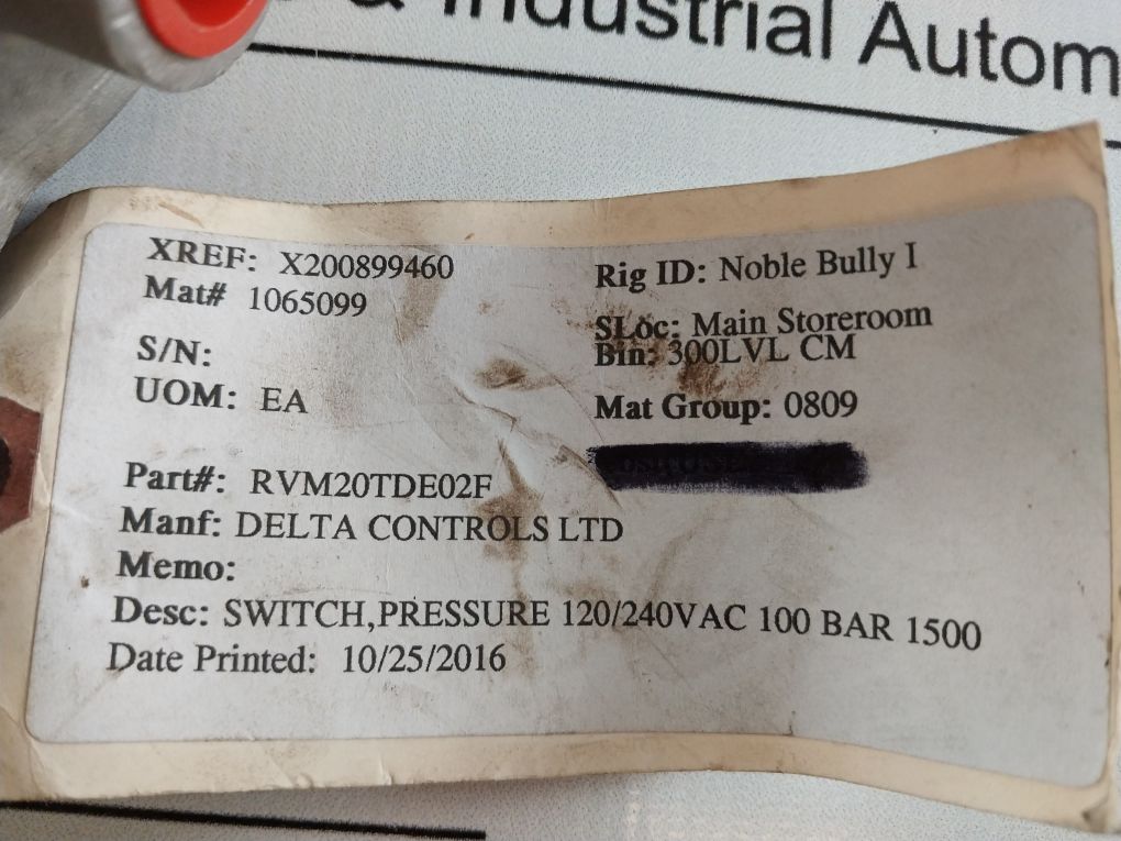 Delta Rvm20Tde02F Pressure Switch