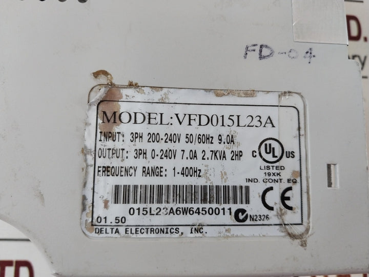 Delta Vfd015L23A Inverter/ Frequency Converters Vfd-l 1-400Hz