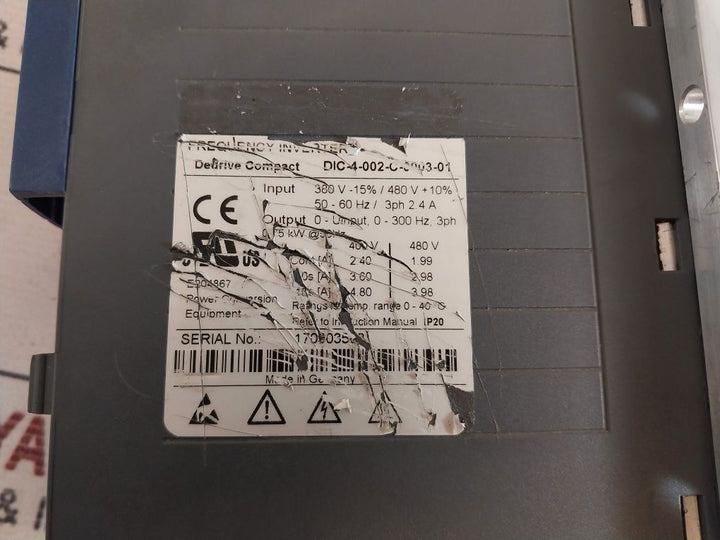 Demag Dic-4-002-c-0003-01 Frequency Inverter Drive Compact 0.75 Kw Ip20