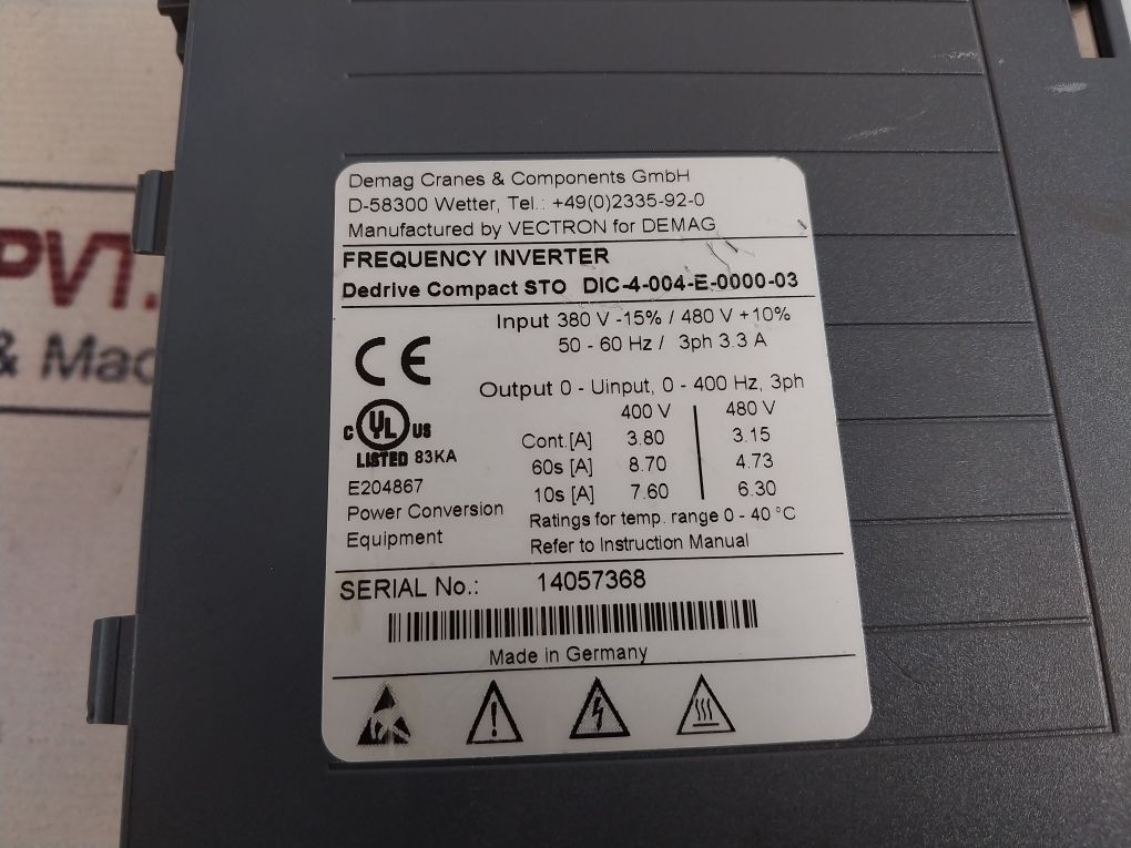 Demag Dic-4-004-e-0000-03 Frequency Inverter