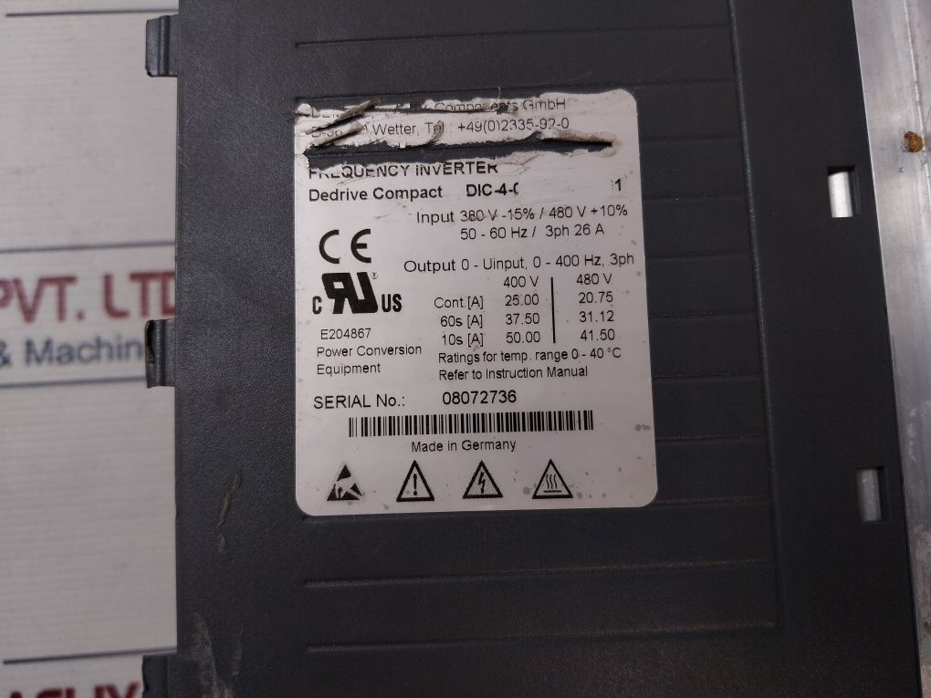 Demag Dic-4-025-c-0018-01 3-Phase Frequency Inverter