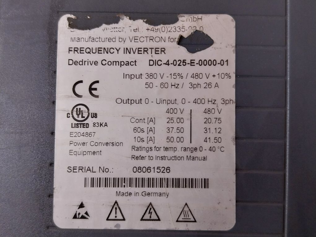 Demag Dic-4-025-e-0000-01 Frequency Inverter