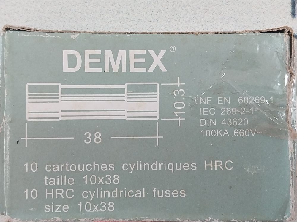 Demax Iec 269-2-1 Cylindrical Fuse 10X38 100Ka/660V