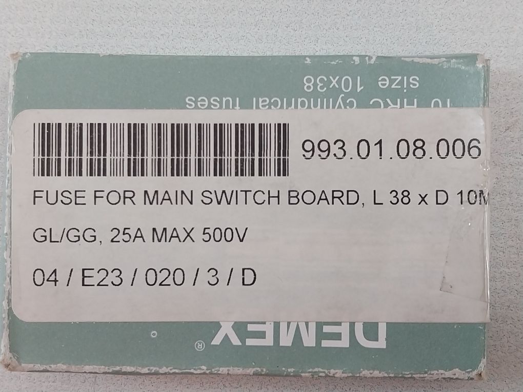 Demax Iec 269-2-1 Cylindrical Fuse 10X38 100Ka/660V