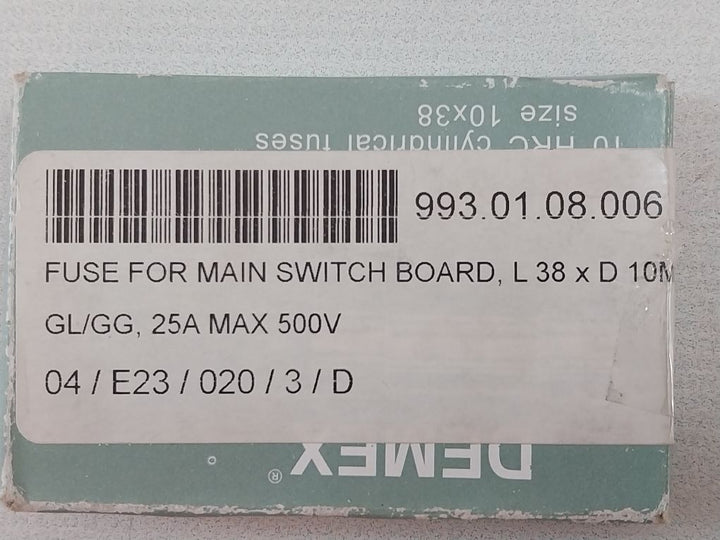 Demax Iec 269-2-1 Cylindrical Fuse 10X38 100Ka/660V