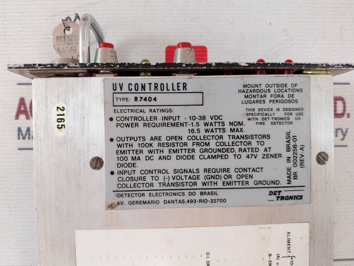 Det-tronics R7404 Uv Controller 10-38 Vdc