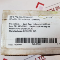 Detcon 500-005065-007 Standard Connection Board