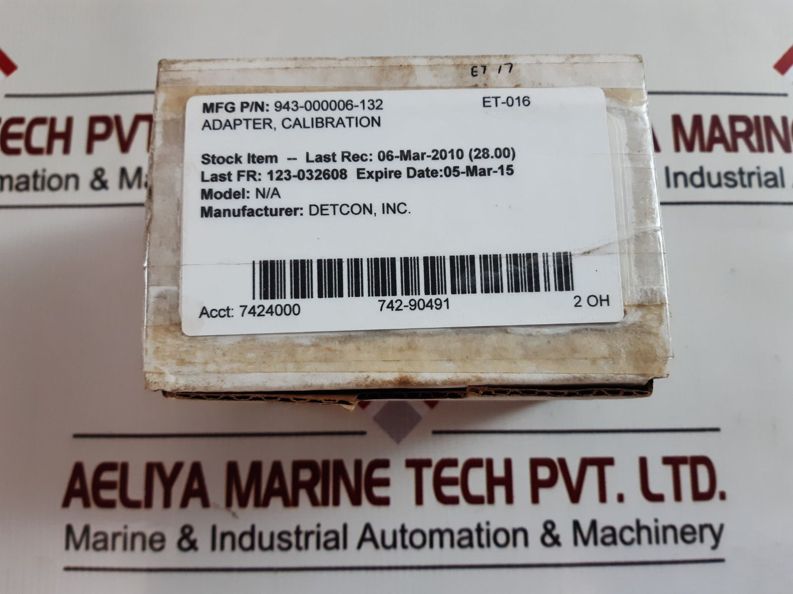 Detcon 943-000006-132 Calibration Adapter