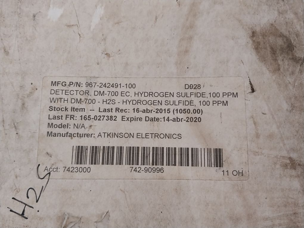 Detcon Dm-700 Gas Monitor Detector/Sensor 967-242491-100