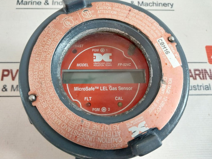Detcon Fp-524C Microsafe Lel Gas Sensor 12-28Vdc