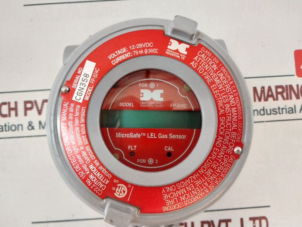 Detcon Fp-524C Microsafe Lel Gas Sensor 12-28Vdc 897-850901-010