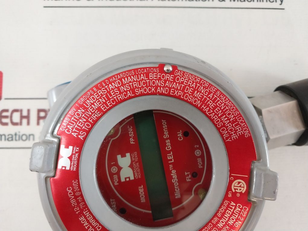 Detcon Fp-524C Microsafe Lel Gas Sensor 12-28Vdc 897-850901-010