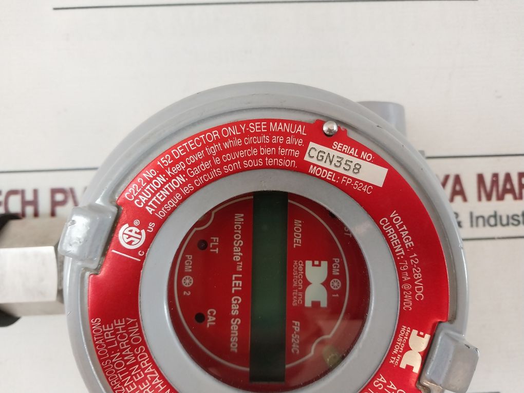 Detcon Fp-524C Microsafe Lel Gas Sensor 12-28Vdc 897-850901-010