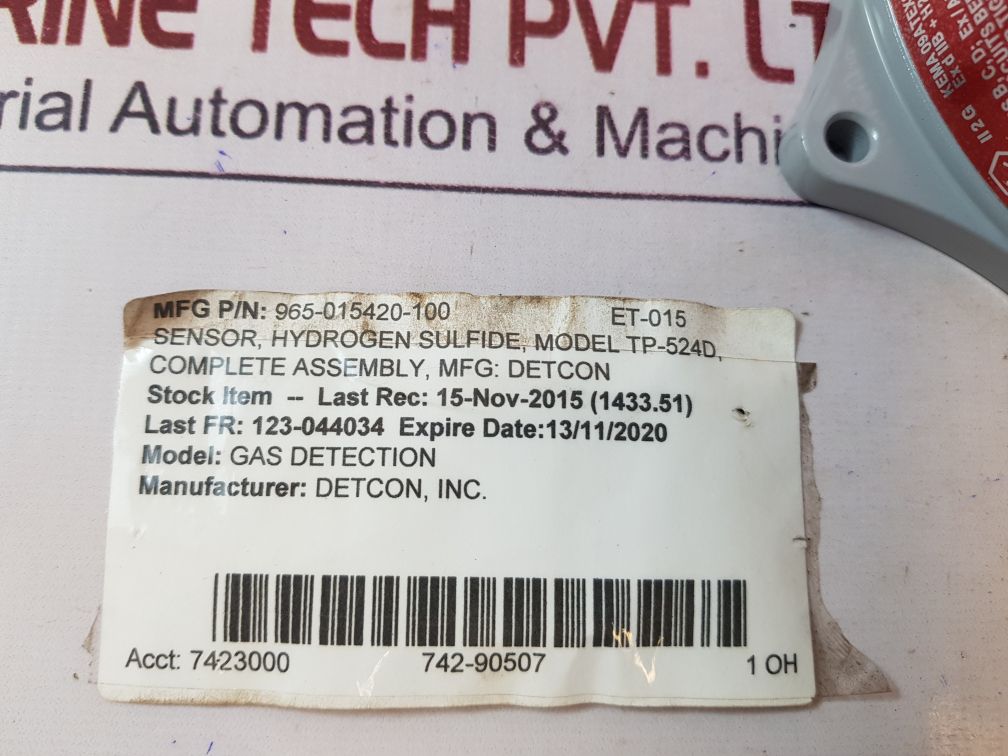 Detcon Tp-524D 965-015420-100 Hydrogen Sulfide Gas Detection