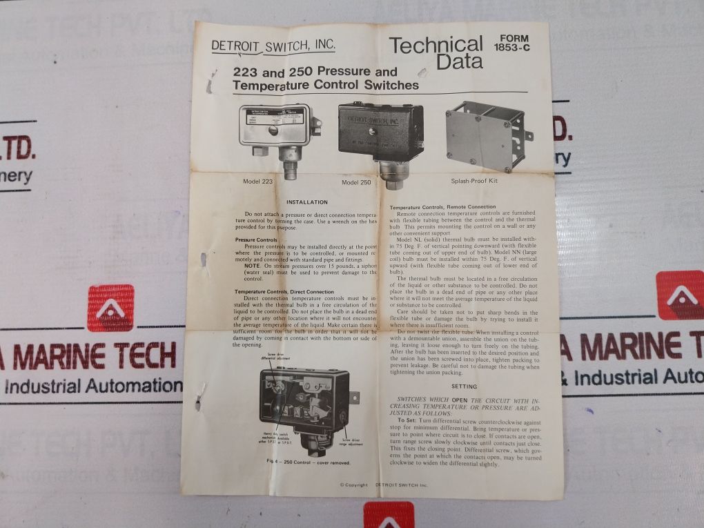 Detroit Switch 223 Temperature Control Switch 223875Cb3