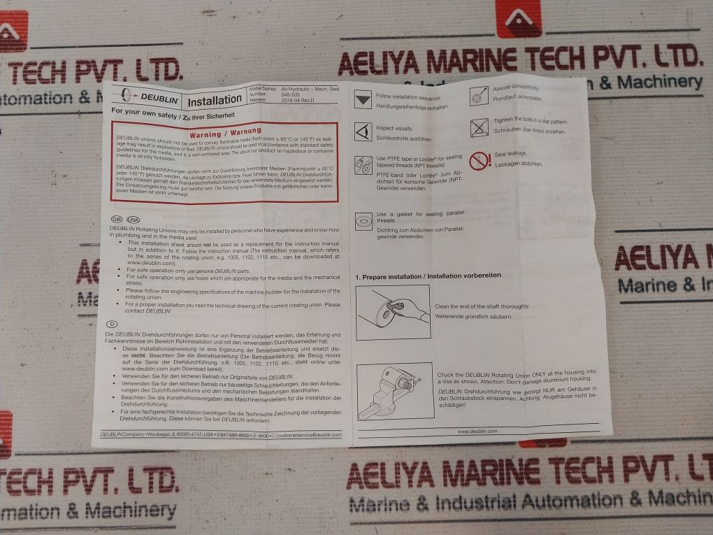 Deublin 1115-130-205 Rotating Union