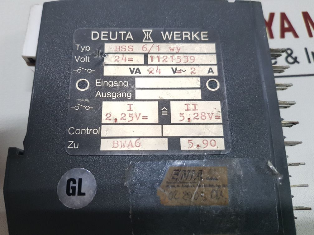 Deuta Werke Bss6/1 Wy Output Relay 24V Dc