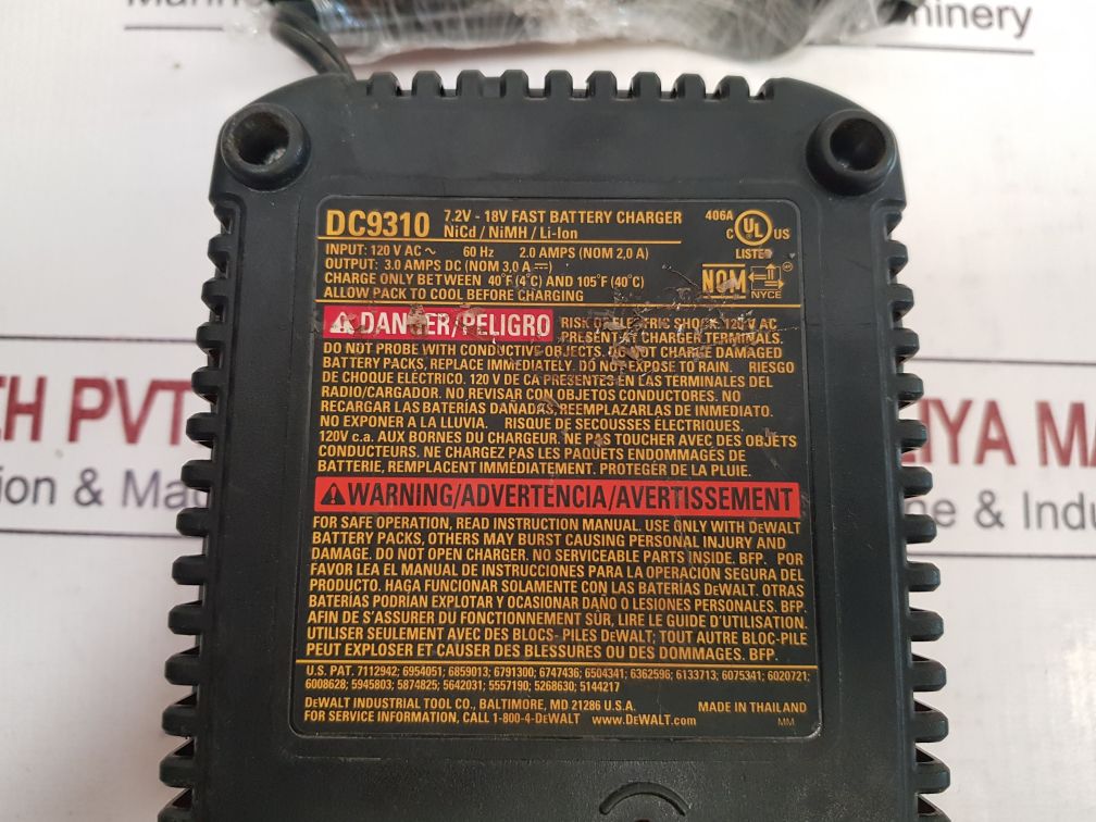 Dewalt Dc9310 7.2V-18V Nicd/Nimh/Li-ion Fast Battery Charger