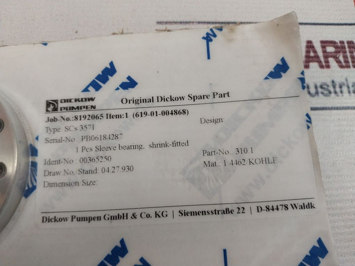 Dickow Pumpen 00365250 Sleeve Bearing