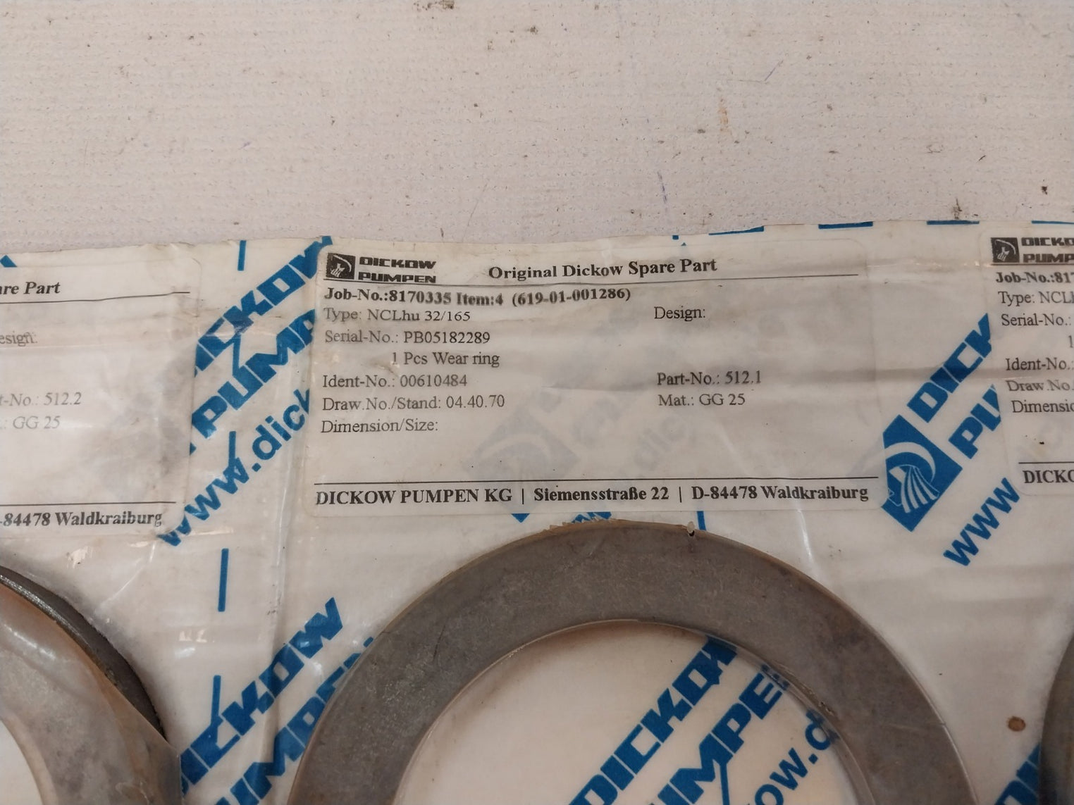 Dickow Pumpen 512.2 Wear Ring