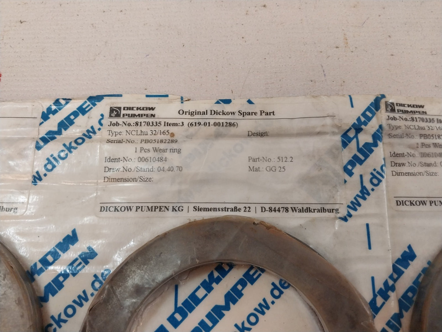 Dickow Pumpen 512.2 Wear Ring