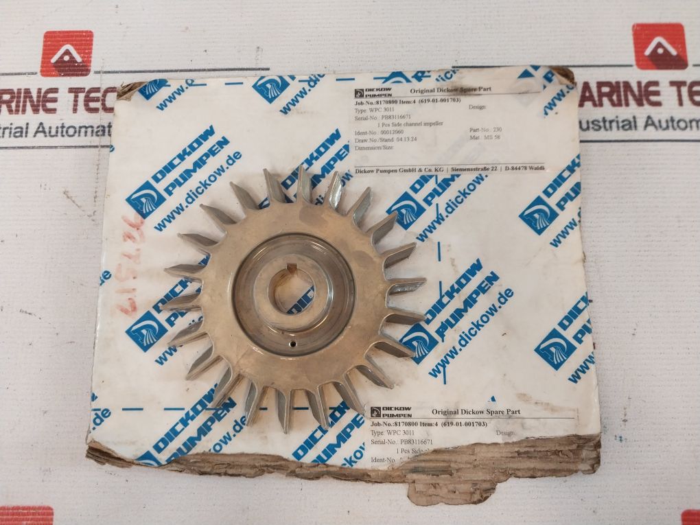 Dickow Pumpen Wpc 3011 Blade, Rotor/Side Channel Impeller