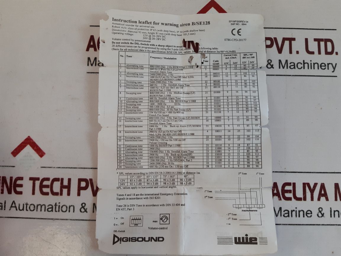 Digisound B/Se 128 Warning Siren /Red Hourn En54-3 Sounder Beacon