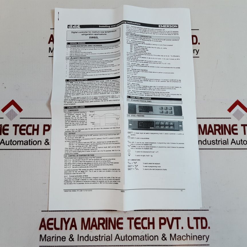 Dixell xw60l-5p0c0-n temperature controller