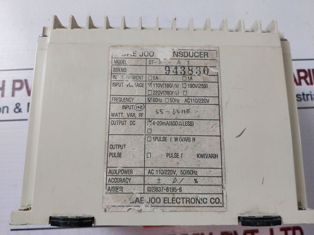 Dje Dae Joo Dt-f-a 1 Frequency Transducer 110V 4-20Ma
