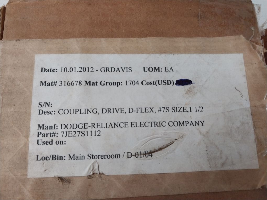 Dodge D-flex 7S 7S X 1 1/2” Sleeve Coupling Flange 7Je27S1112