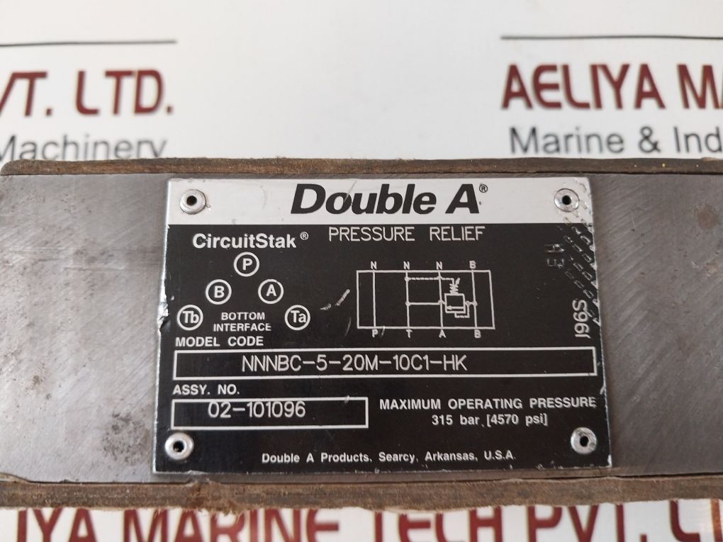 Double A Nnnbc-5-20M-10C1-hk Pressure Relief Valve