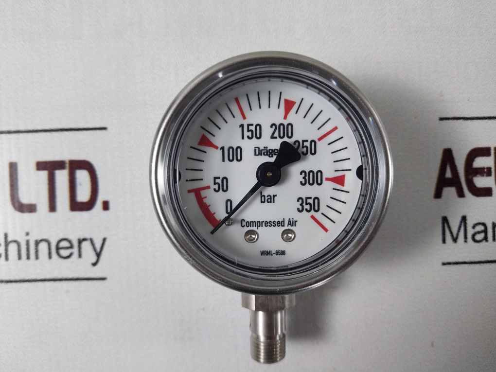 Drager Wrml-6588 0 To 350 Bar Air Pressure Gauge