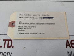 Dril-quip 71-3N12 Quick Disconnect Coupler Nipple
