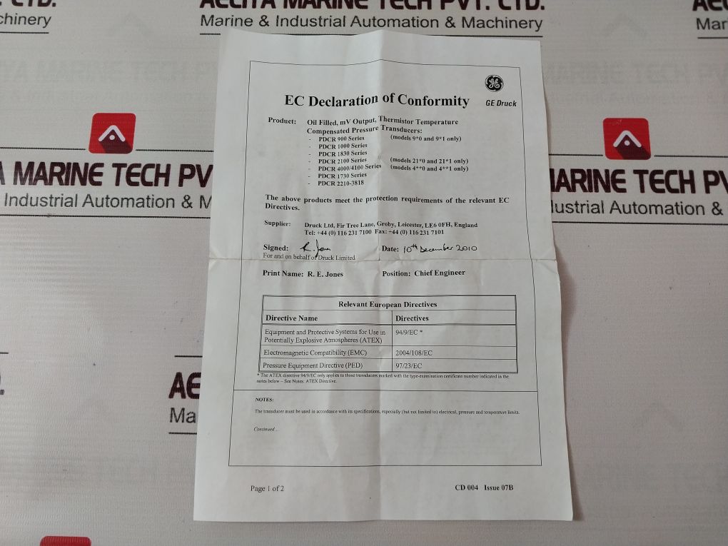 Druck Pdcr 921-1742 Pressure Sensor 5 Volts 80C