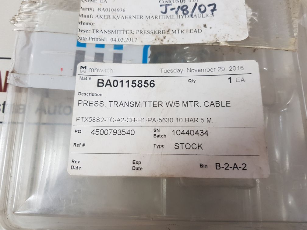 Druck Ptx 58S2-tc-a2-cb-h1-pa-5630 Unik 5800 Pressure Sensor
