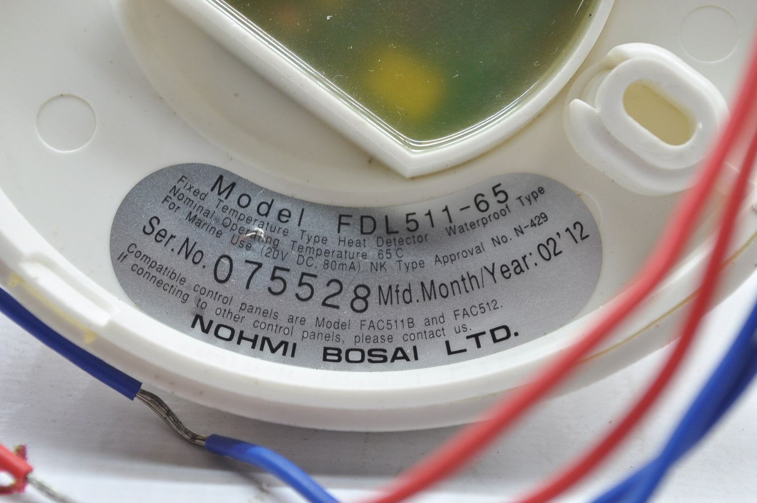 Nohmi bosai fdl511-65 heat detector 