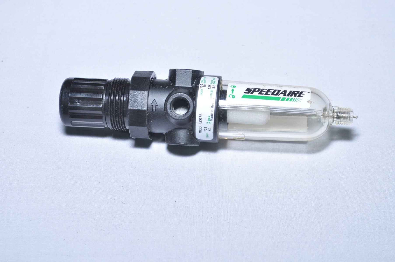 Speedaire 4Zk76 Filter Regulator With Pressure Gauge 0-160 Psi