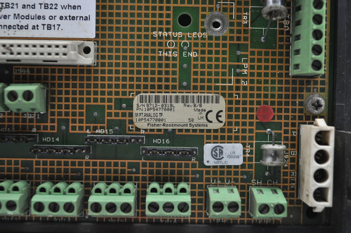 Fisher-rosemount 10P54770001 Maio-16 Termination Panel