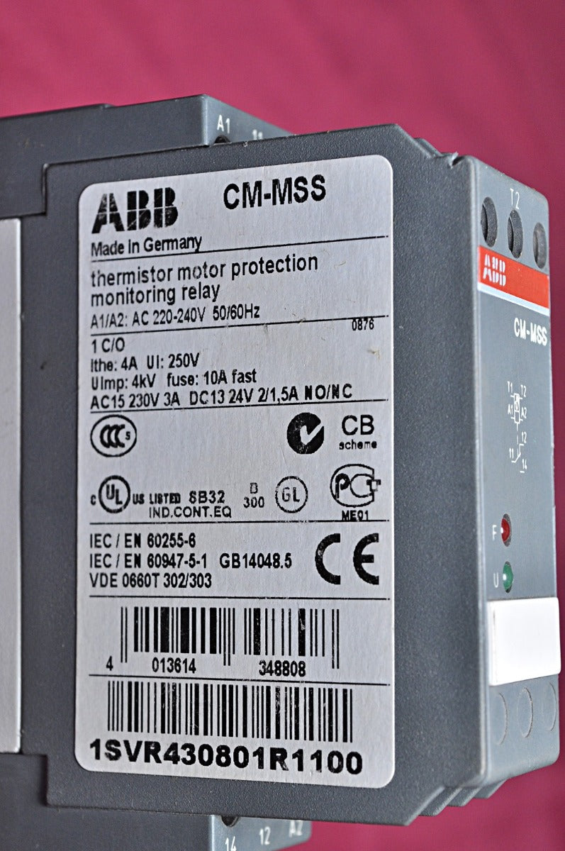 Abb cm-mss 1svr430801r1100 motor protection monitoring relay