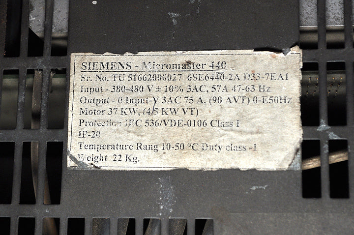Micromaster440 6se6440-2a d33-7ea1