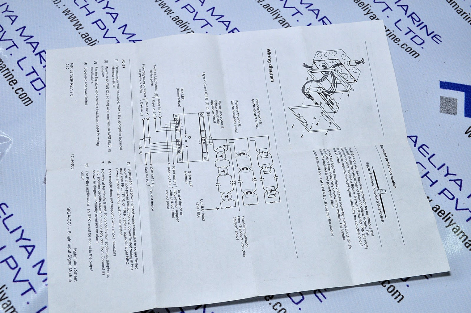 EDWARDS SYSTEMS SIGA-CC1 SINGLE INPUT MODULE